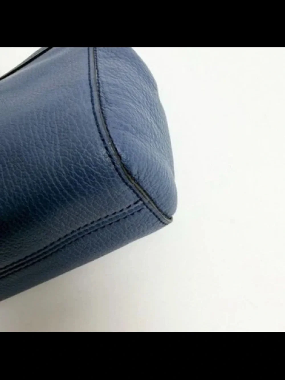 Mulberry Navy Blue Leather Crossbody with Silver Chain